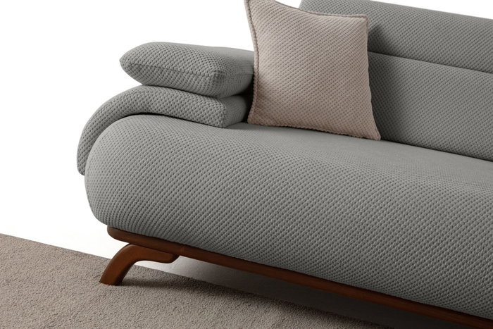 Atelier Del Sofa Bonjo Walnut - Grey, Sofá de 3 plazas